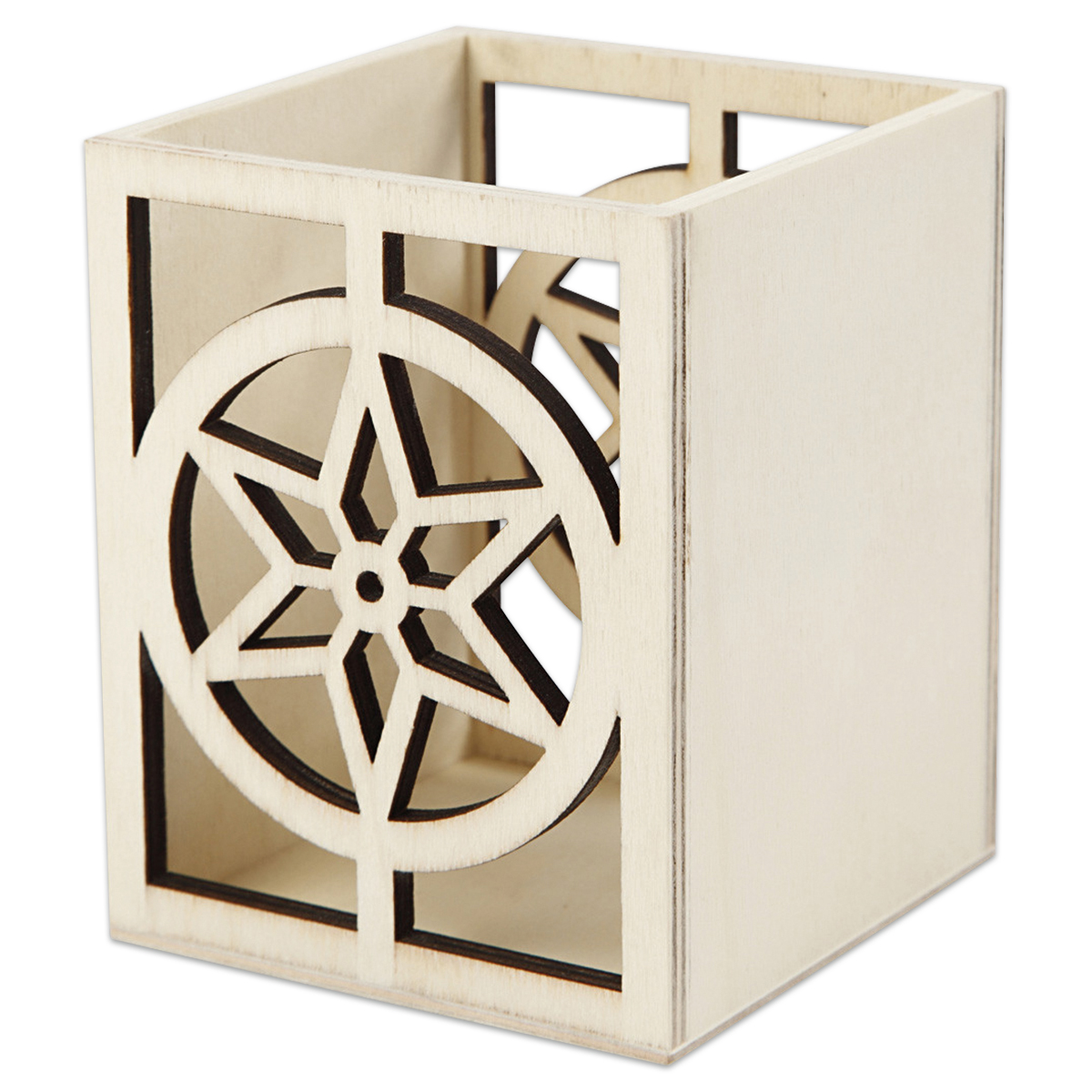 Holzlaterne Stern 8x8x10cm natur