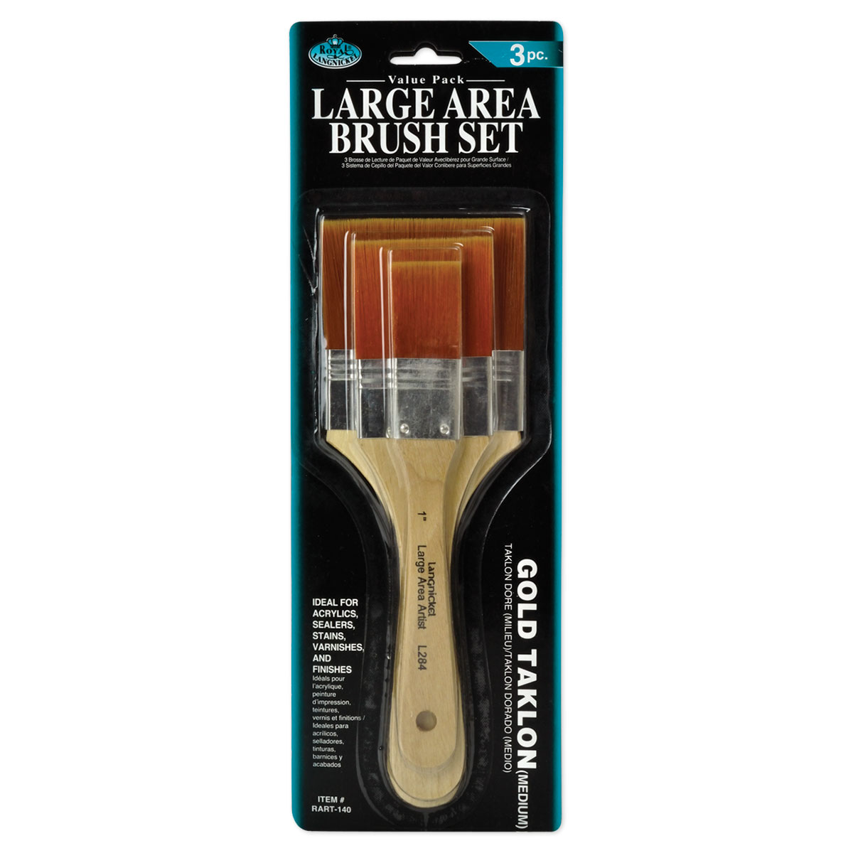 Universal Breitpinsel-Set 3 St. goldener Taklon