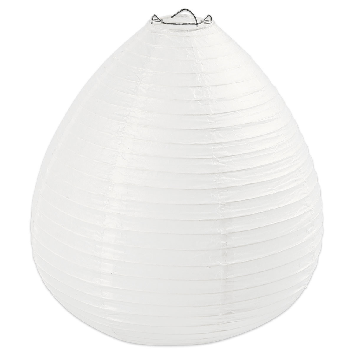 Papierlampion tropfenförmig Ø 25x27cm weiß