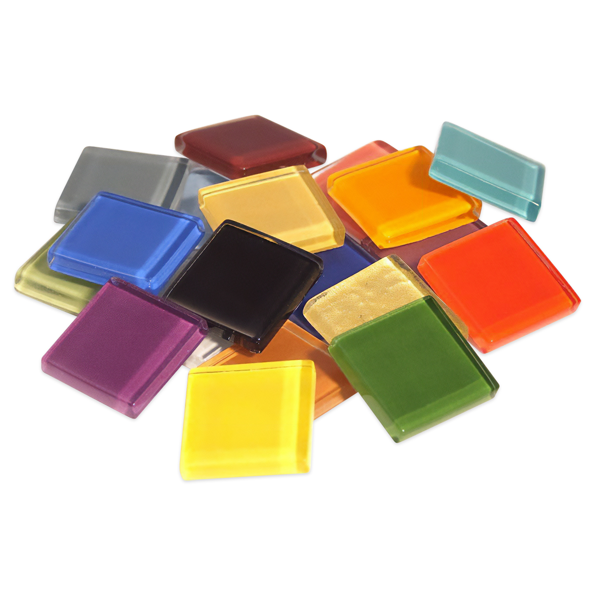 Mosaik Soft-Glas 20x20x4mm 1kg bunt mix