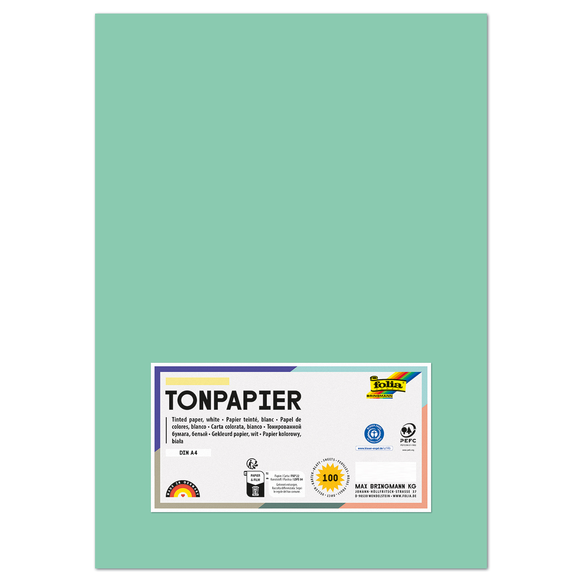 Tonpapier 130g/m² DIN A4 100 Bl. mint
