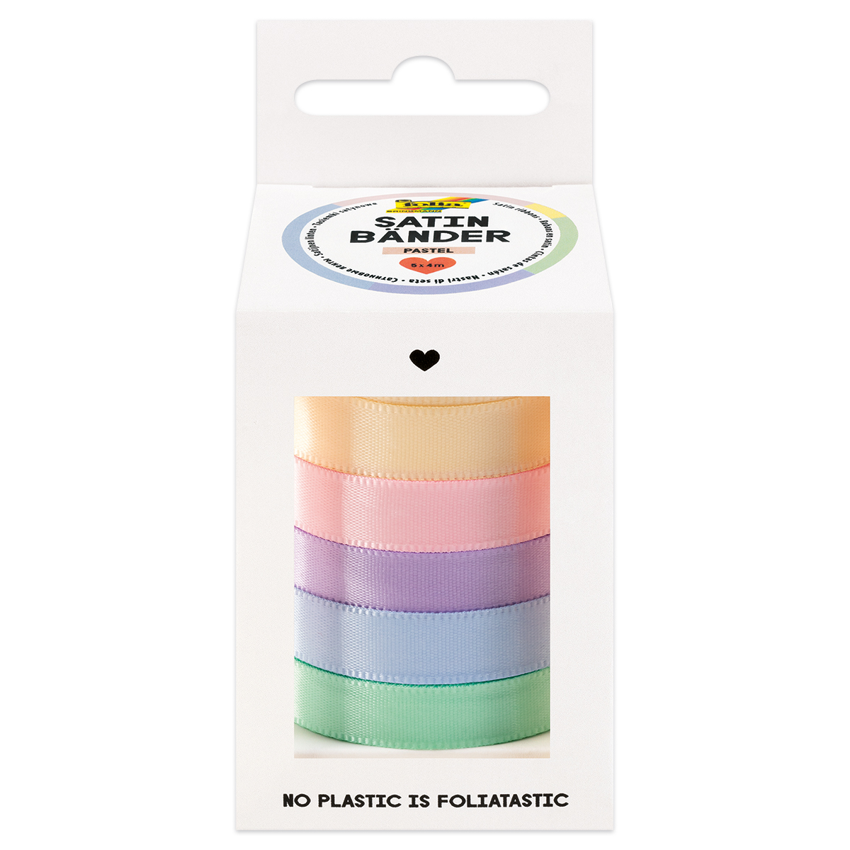 Satinbänder 10mm 5 St./Farben à 4m Pastell