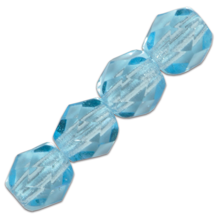 Facettenschliffperlen 6mm 50 St. aqua