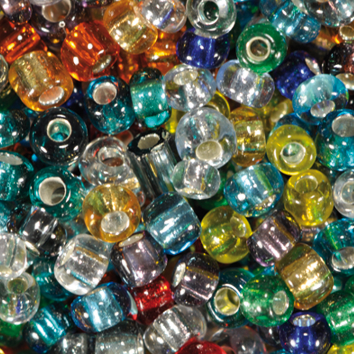 Rocailles transparent 2,6mm 500g mix