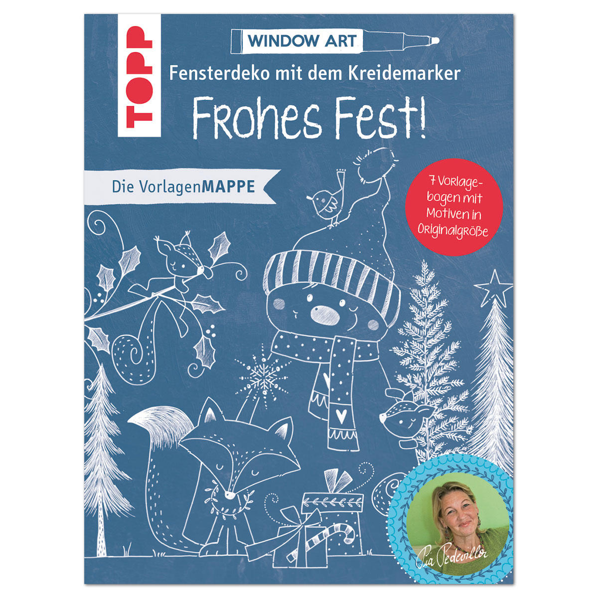 Vorlagemappe - Frohes Fest! Fensterdeko mit dem Kreidemarker