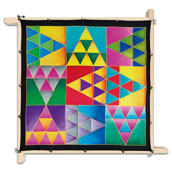 Tuch Gutta gold 55x55cm Triangles naturweiß