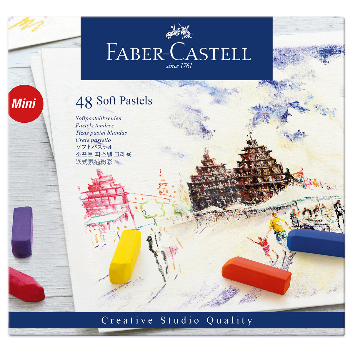 Faber Castell Mini Soft-Pastellkreiden 32x8x8mm 48 St./Farben