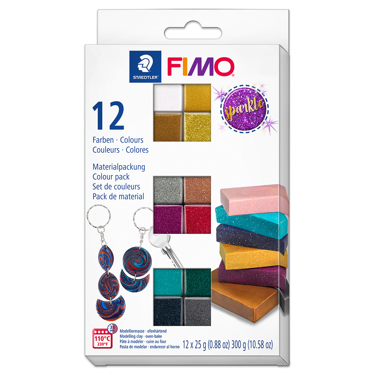 Fimo effect sparkle Set 12 St./Farben à 25g