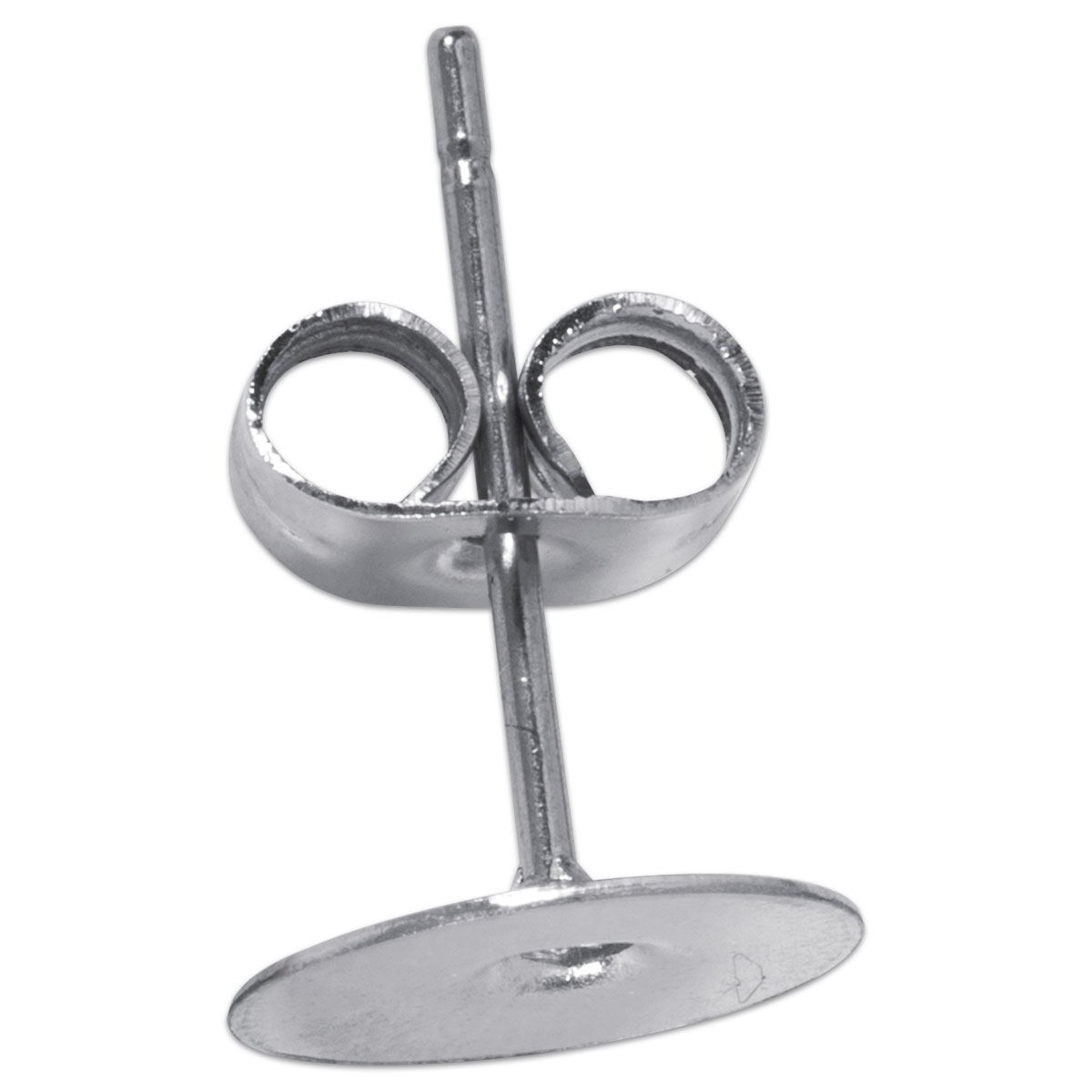 Ohrstecker mit Platte Metall 6mm 2 St. silberf.