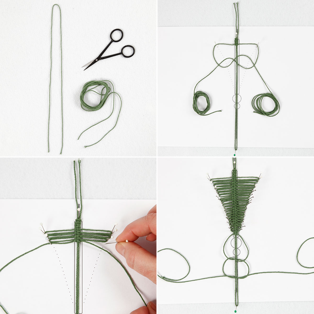 50377411_3 Mini-Kreativset Weihnachtsbaum Makramee ca. 11cm