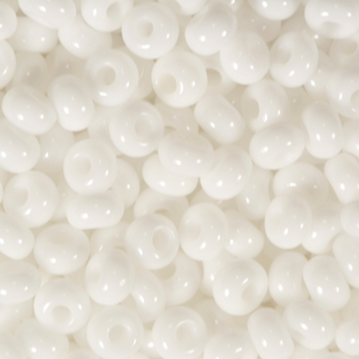 Rocailles satt glänzend 2,6mm 17g weiß