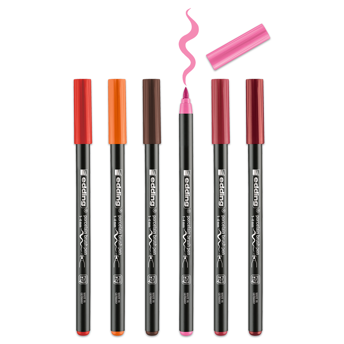edding 4200 Porzellan-Pinselstifte 6 St. Pink-/Rottöne edding 4200 Porzellan-Pinselstifte 6 St. Pink-/Rottöne