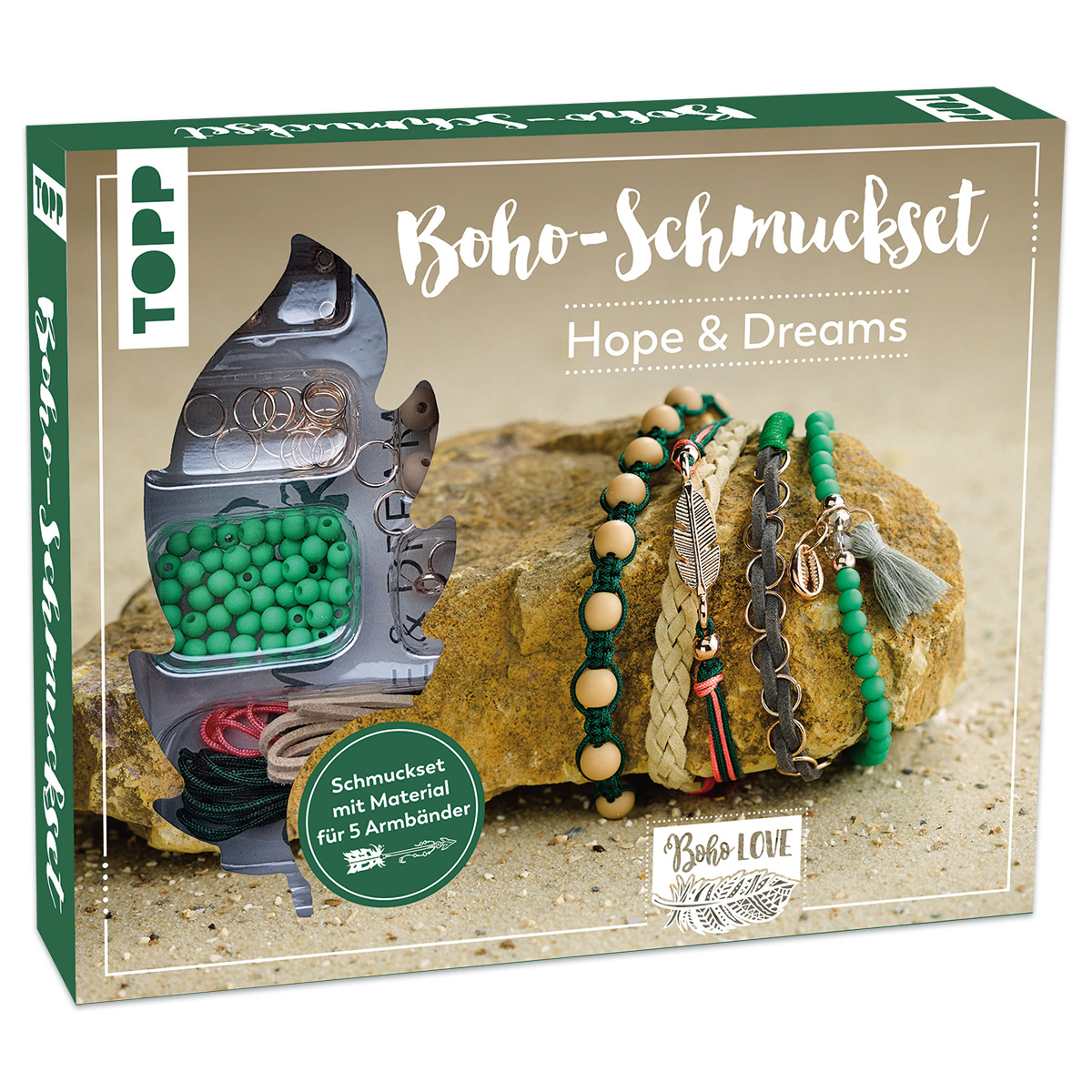 Boho-Schmuckset Hope & Dreams grün
