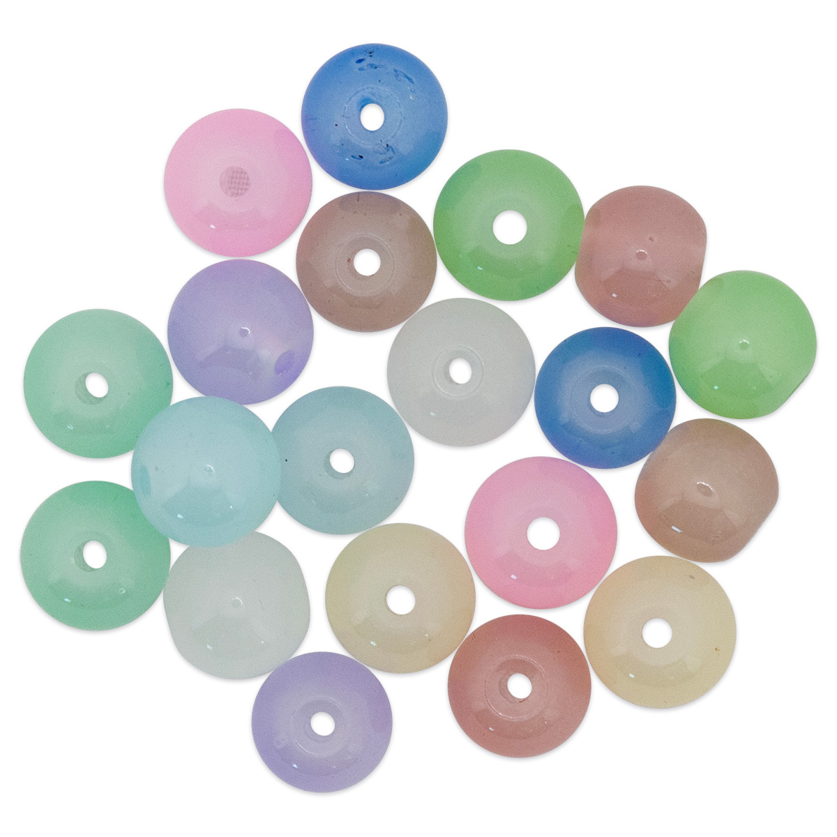 Glasperlen rund mix 8mm 100 St. bunt pastellfarben