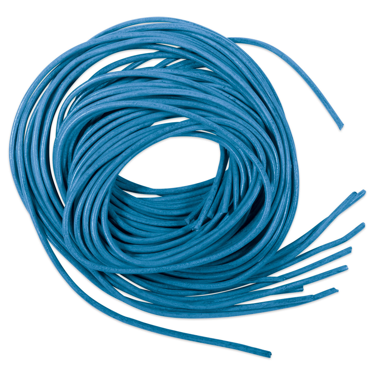 Lederriemchen rund 1-1,5mm 1m 10 St. hellblau