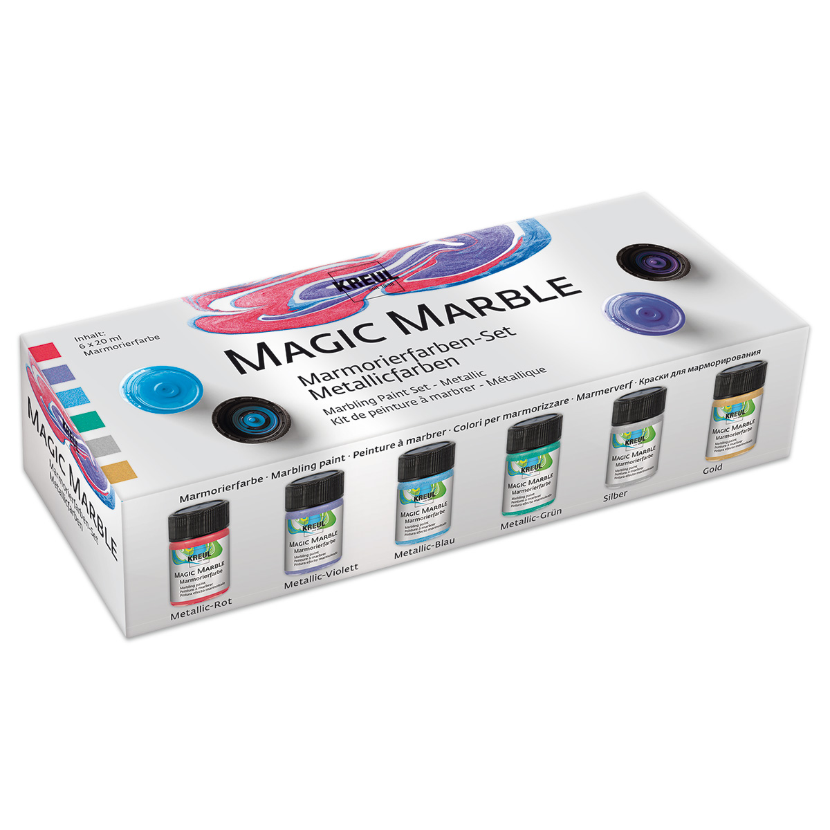 Hobby Line Magic Marble-Set 6 Farben à 20ml Metallic