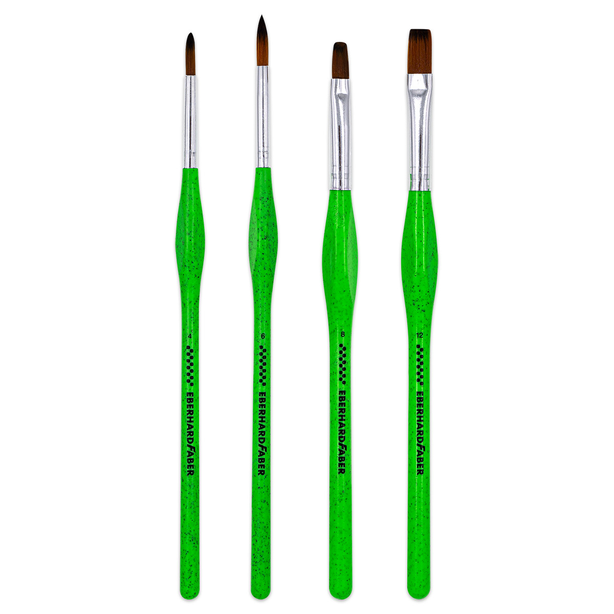 Pinsel Green Winner Synthetik 4er-Set flach/rund Gr. 4/6/8/12