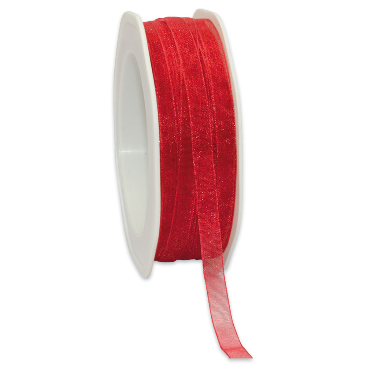 Organzaband 7mm 50m rot