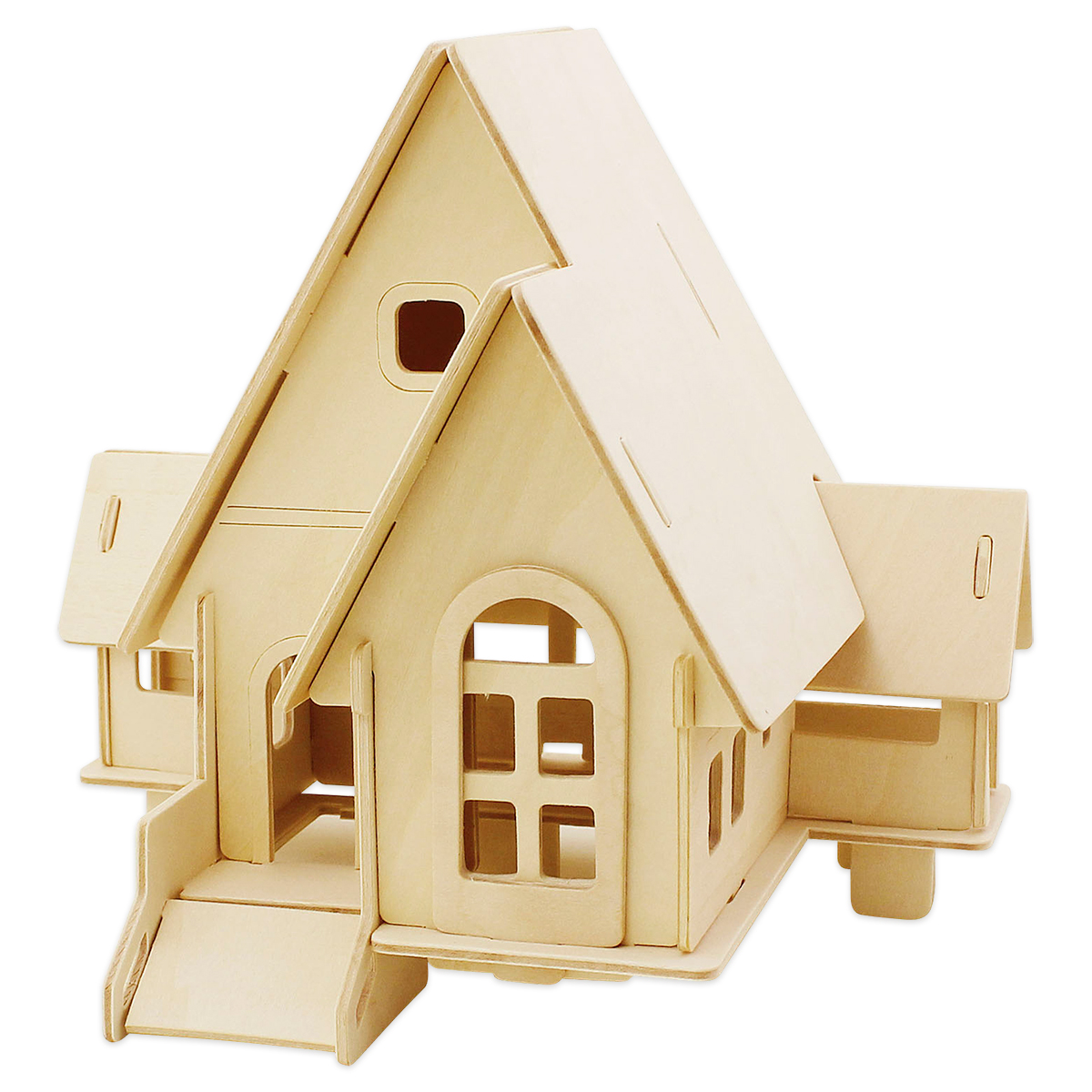 Holzbausatz Haus mit Garage 20 Teile
