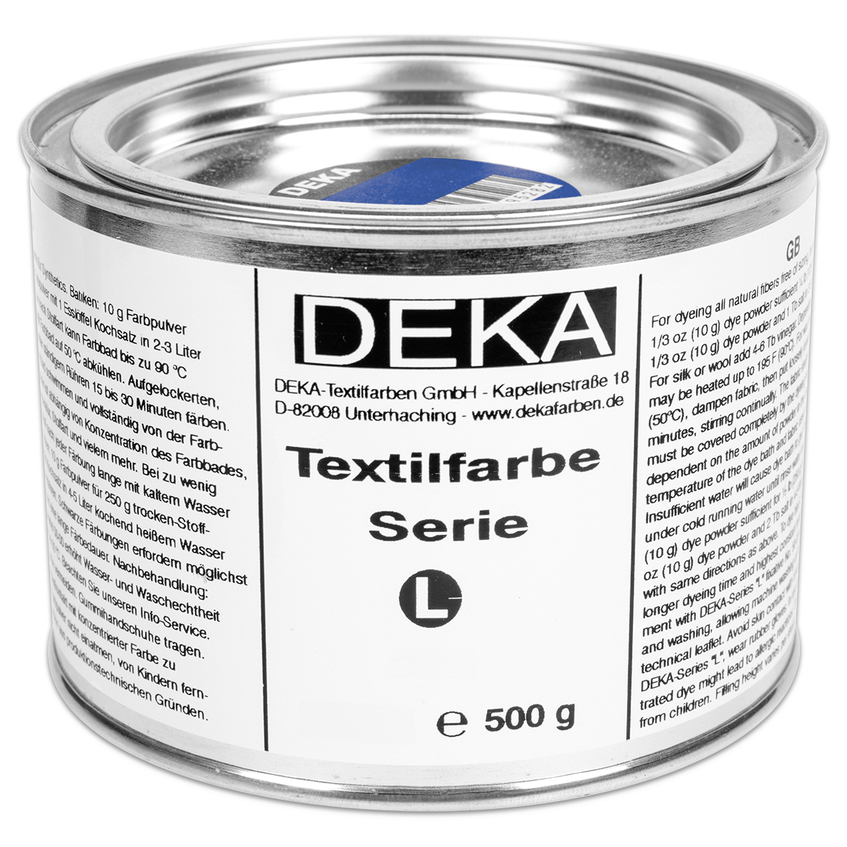 Deka-Serie L Textilfarbe 500g brillantblau