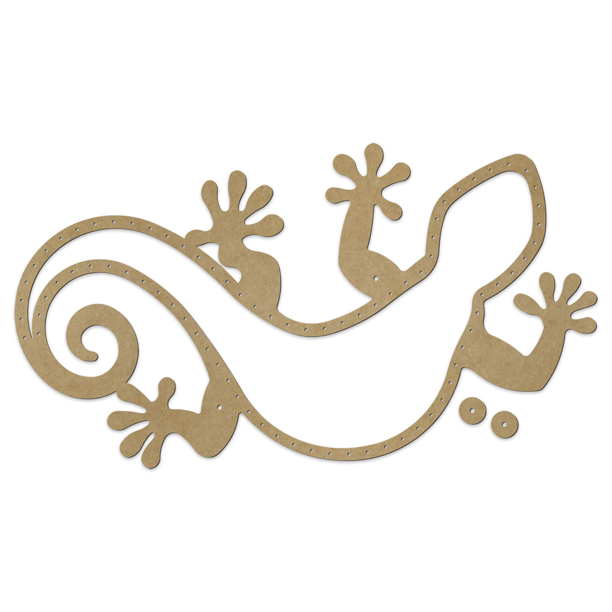 Fadenflecht-Wandmotiv Gecko MDF 6mm ca. 62x32cm