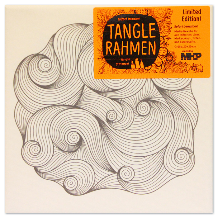 Tangle-Keilrahmen 20x20x2cm strudelnde Wellen