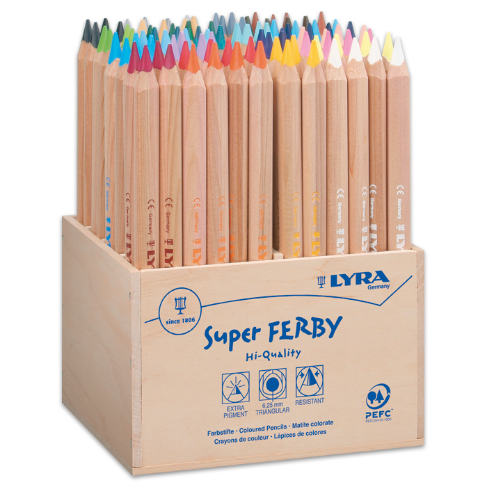 Super Ferby natur Mine 6,3mm 96 Farbstifte/24 Farben