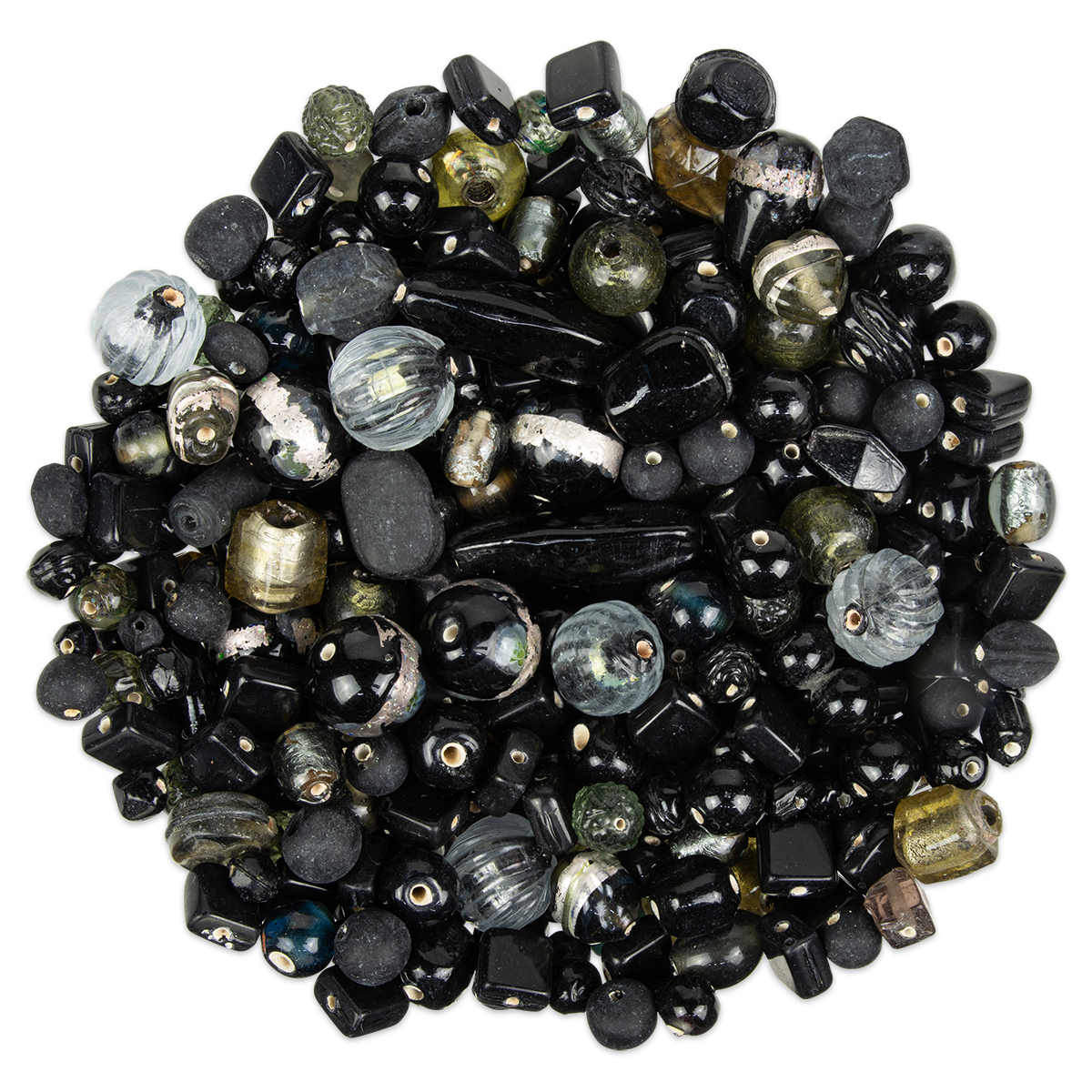 Glasperlen 9-15mm 500g schwarz