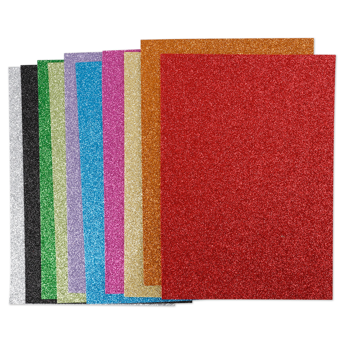 Glitter-Moosgummiplatten 2mm DIN A4 10 St./Farben
