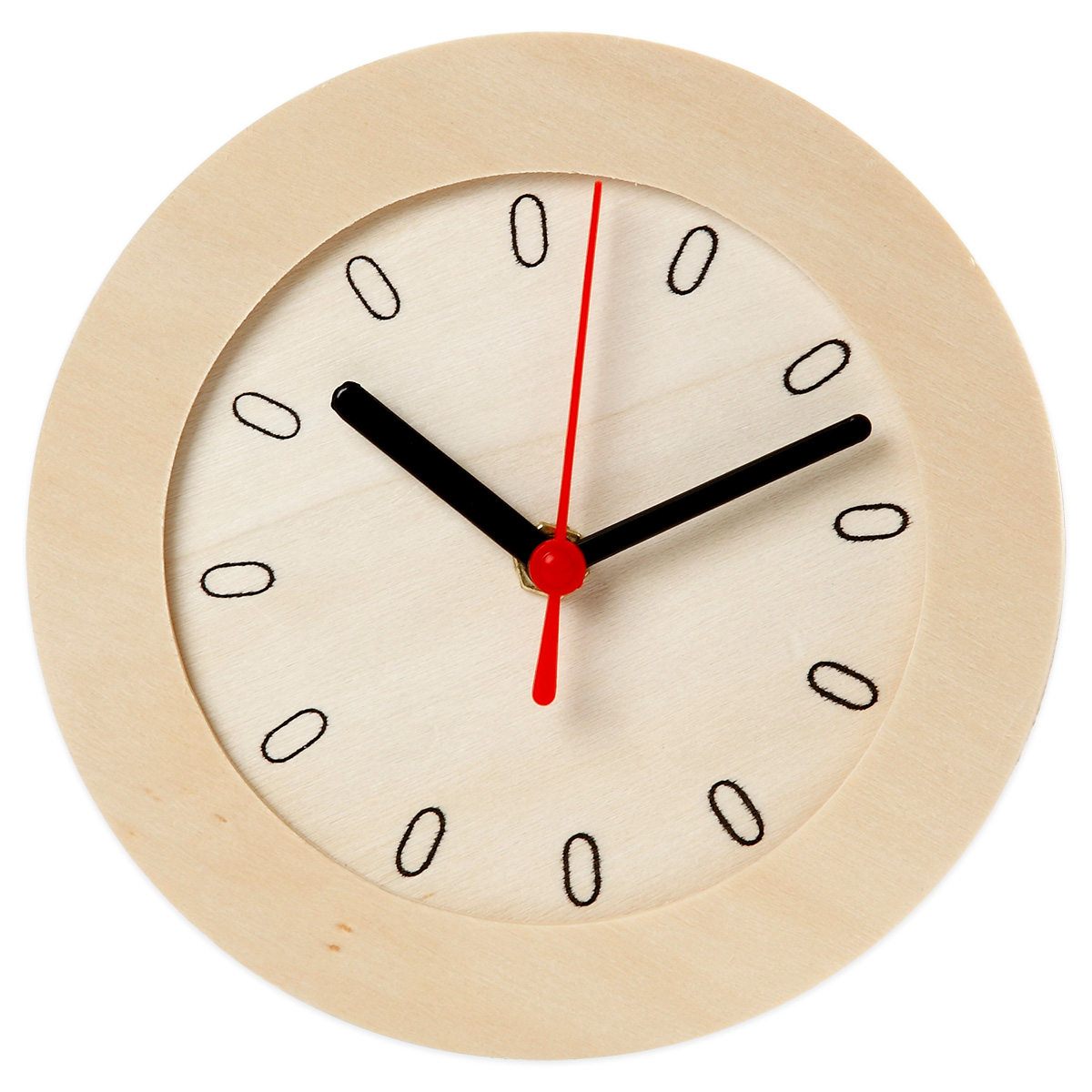 Uhr rund Sperrholz 6mm 15cm natur
