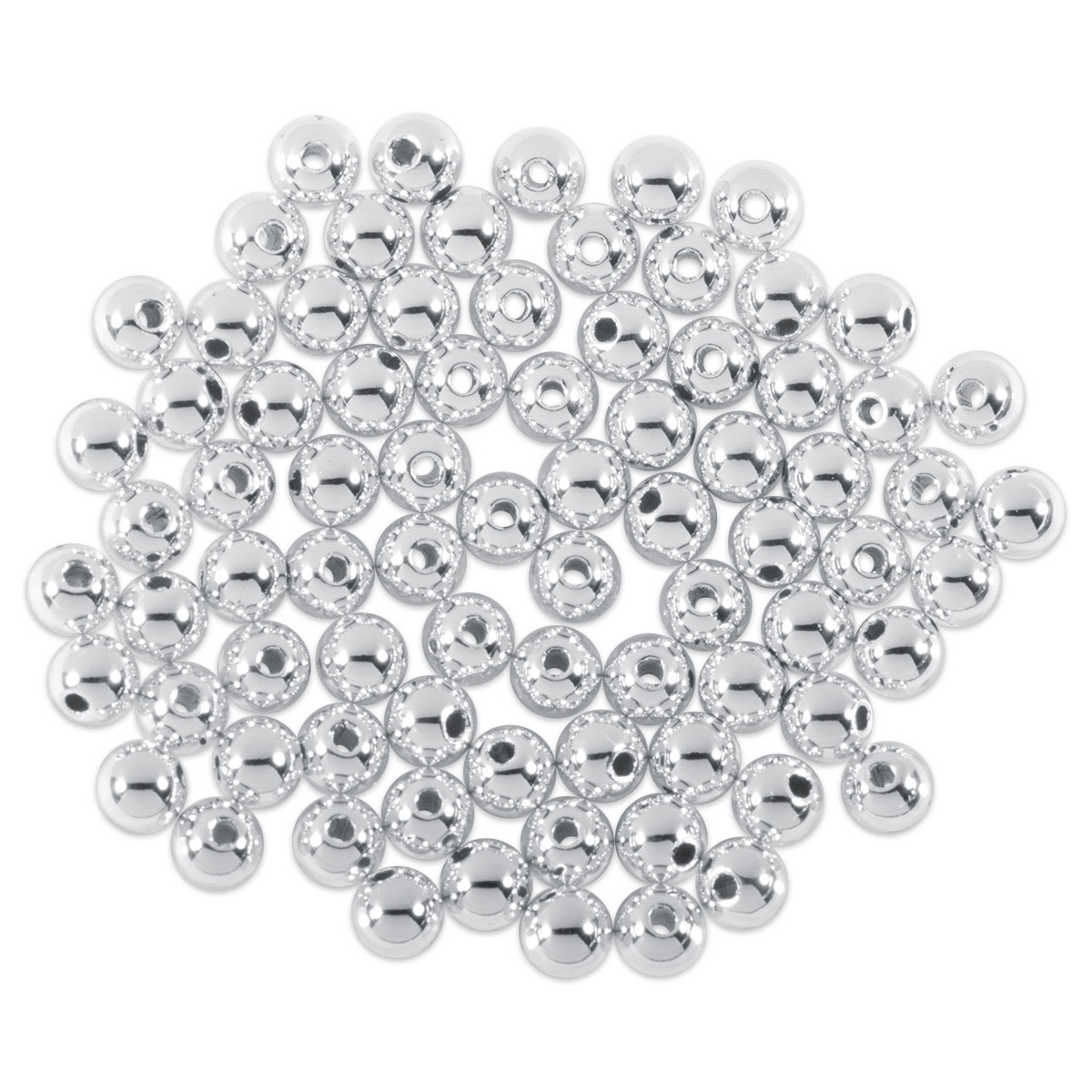 Metallicperlen glänzend 4mm 80 St. silberfarben