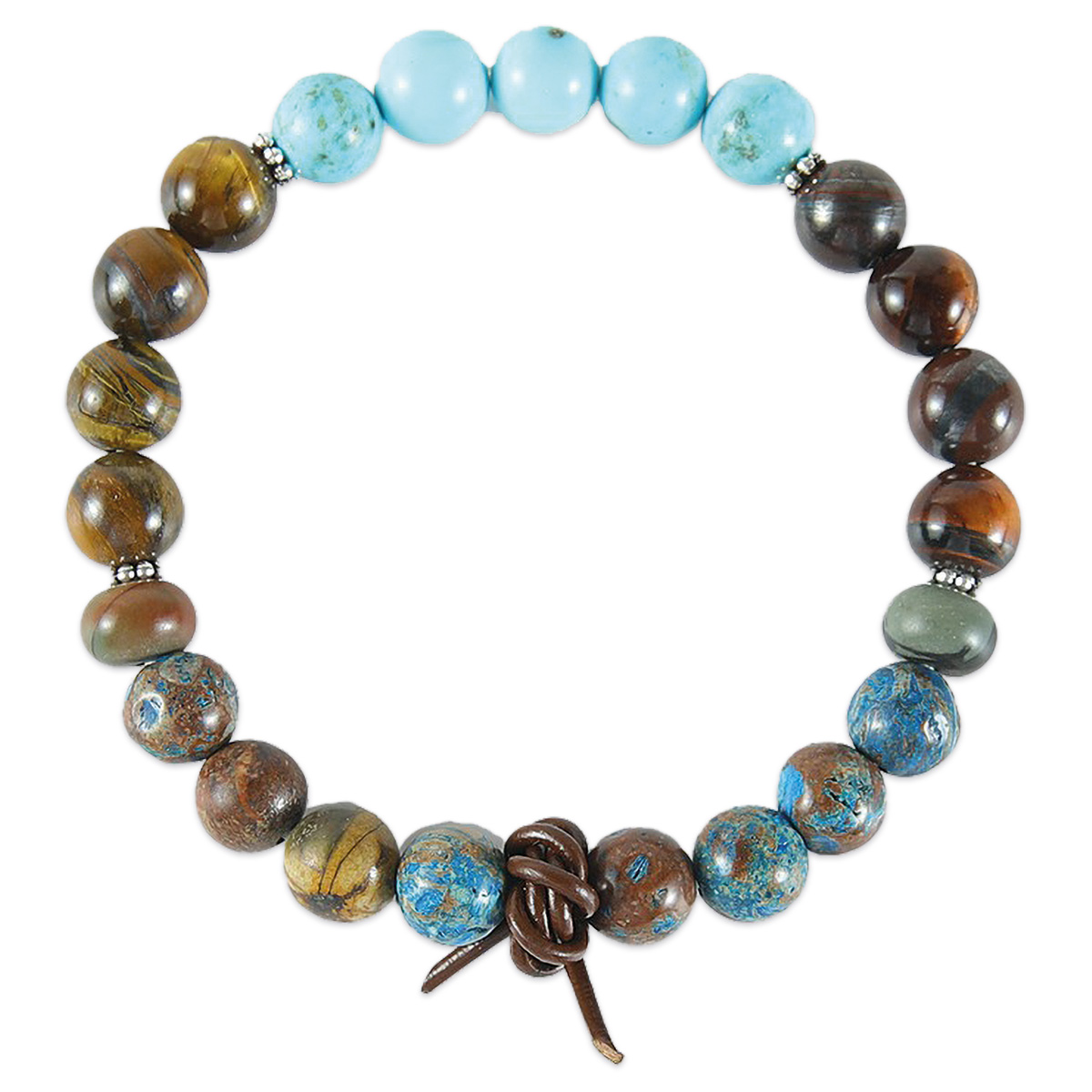 Naturstein Armband Set türkis/bunt