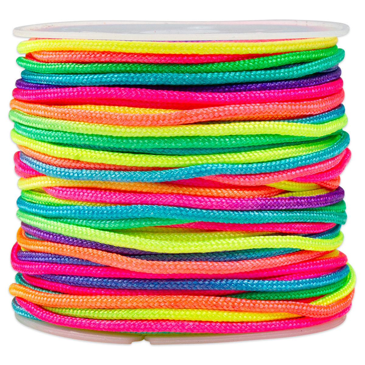 Polyesterkordel Regenbogen 4mm 25m neon