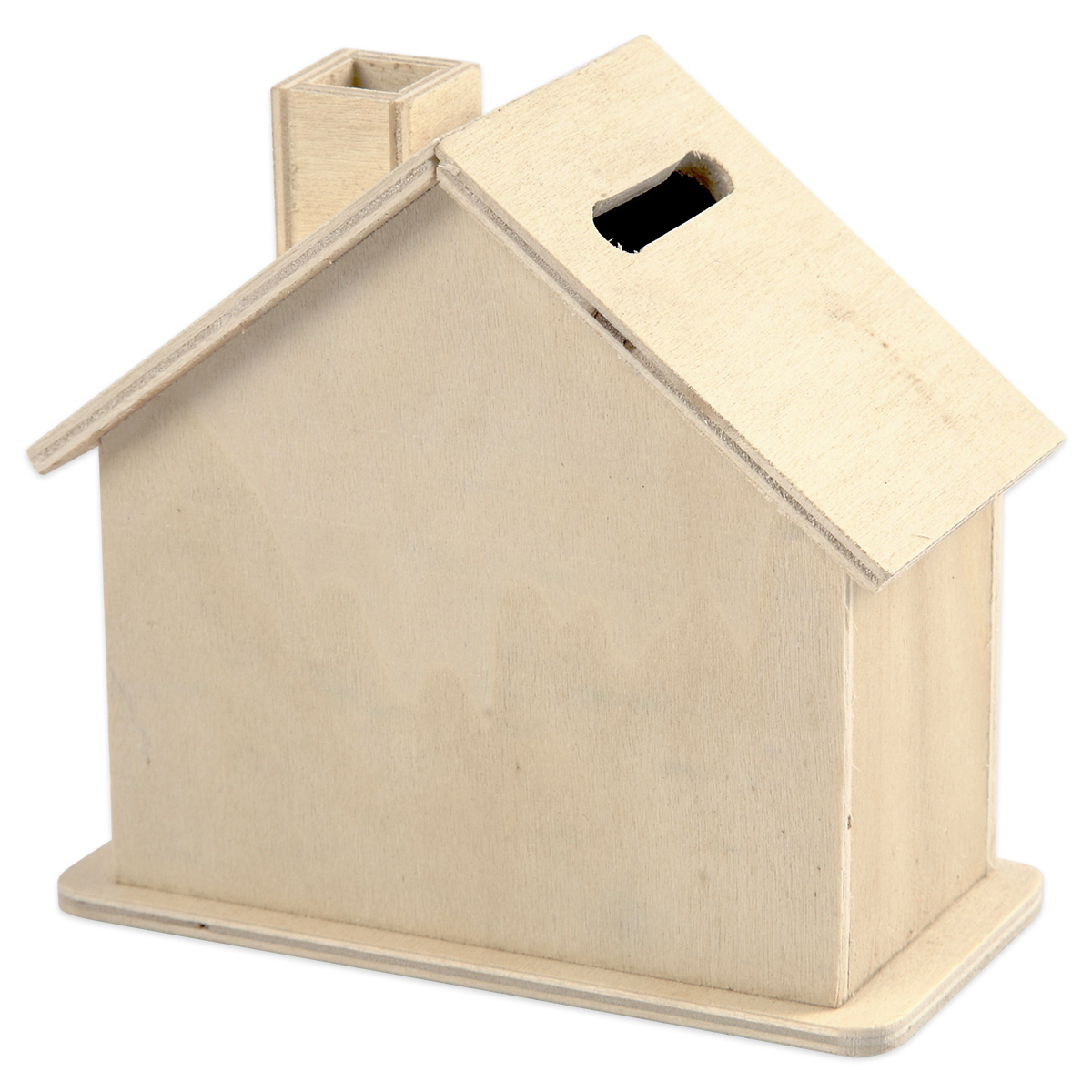 Spardose Haus Holz 10x10x5,4cm natur