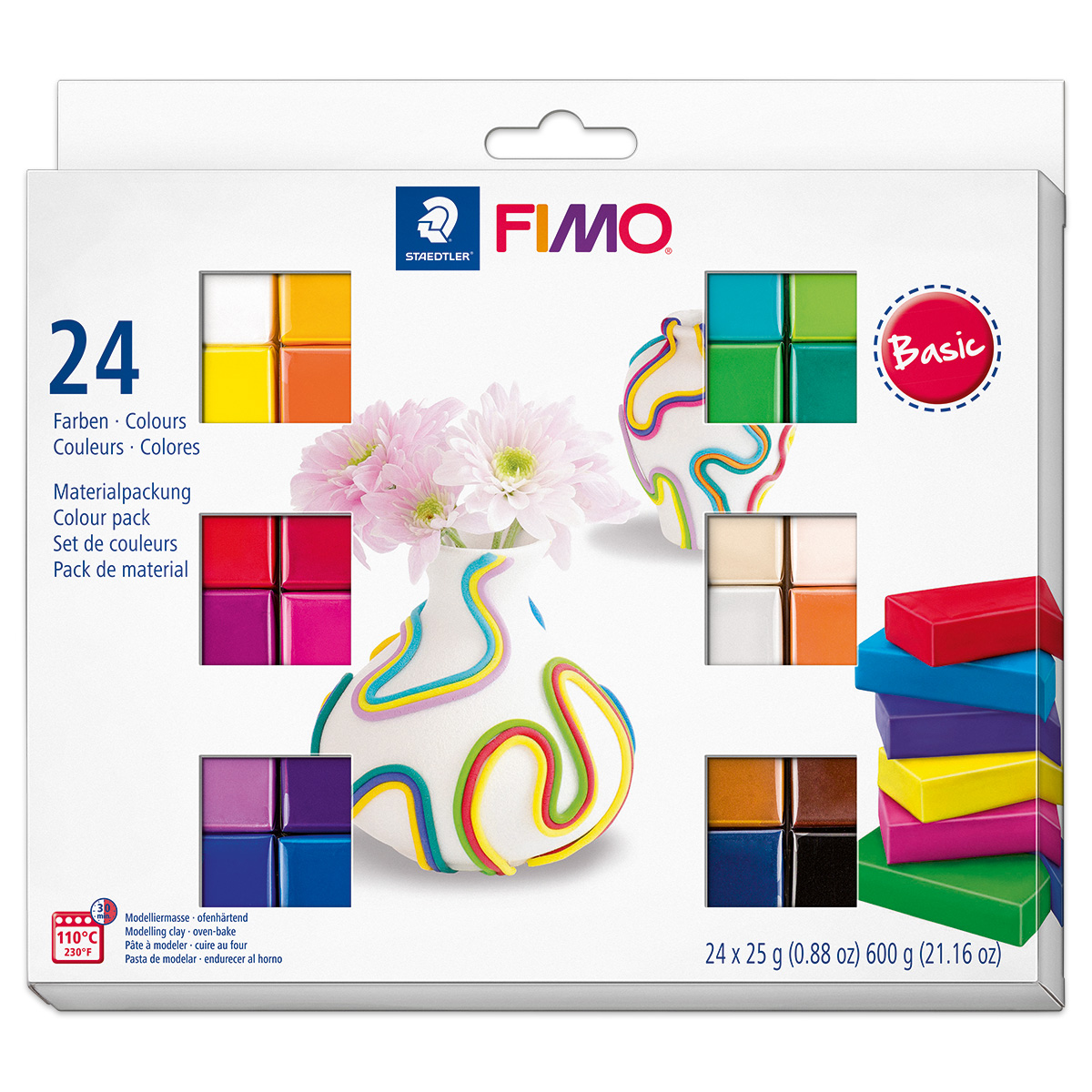FIMO Soft Basic Set 24 St./Farben à 25g