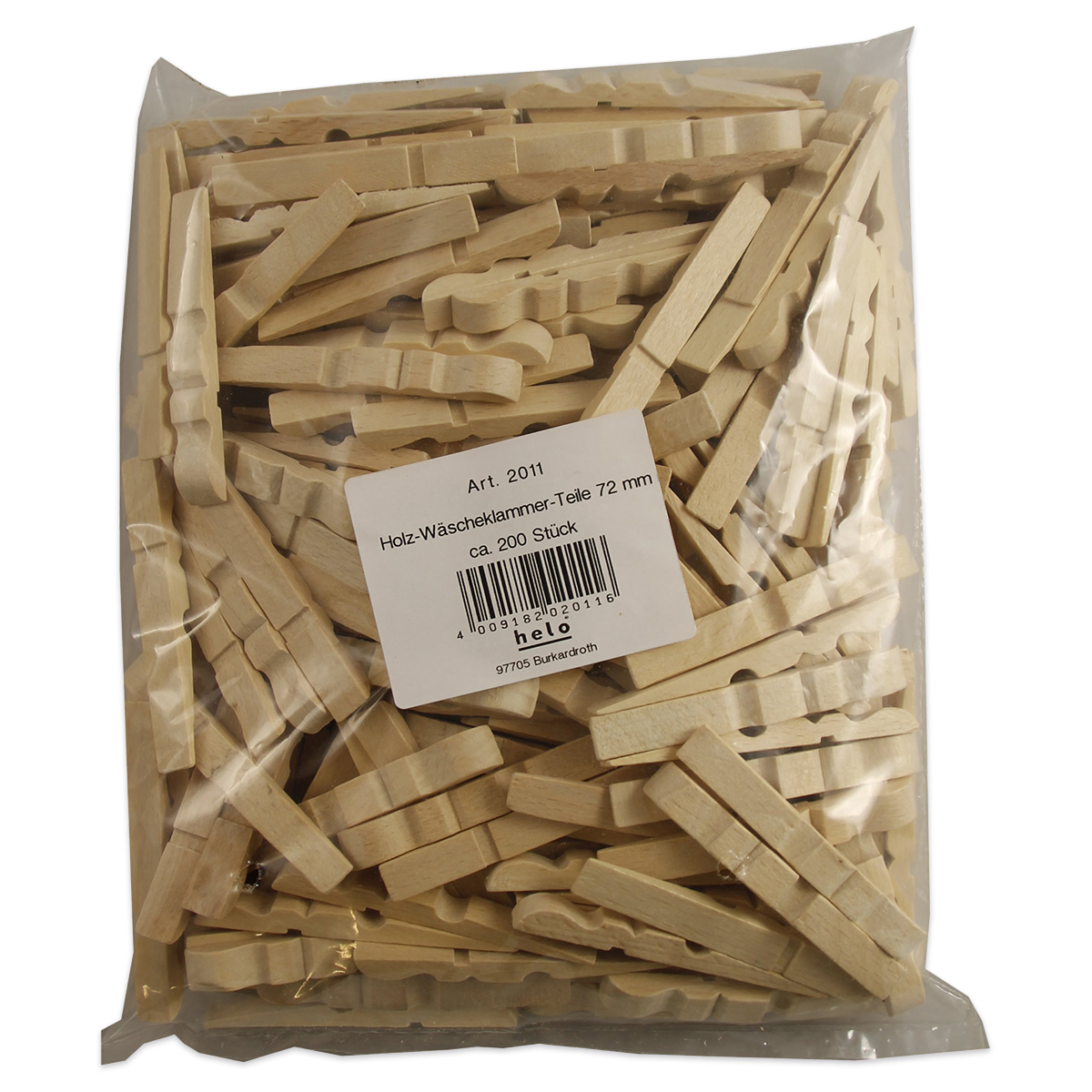 Holzwäscheklammer Bastelteile 72mm 200 St. natur