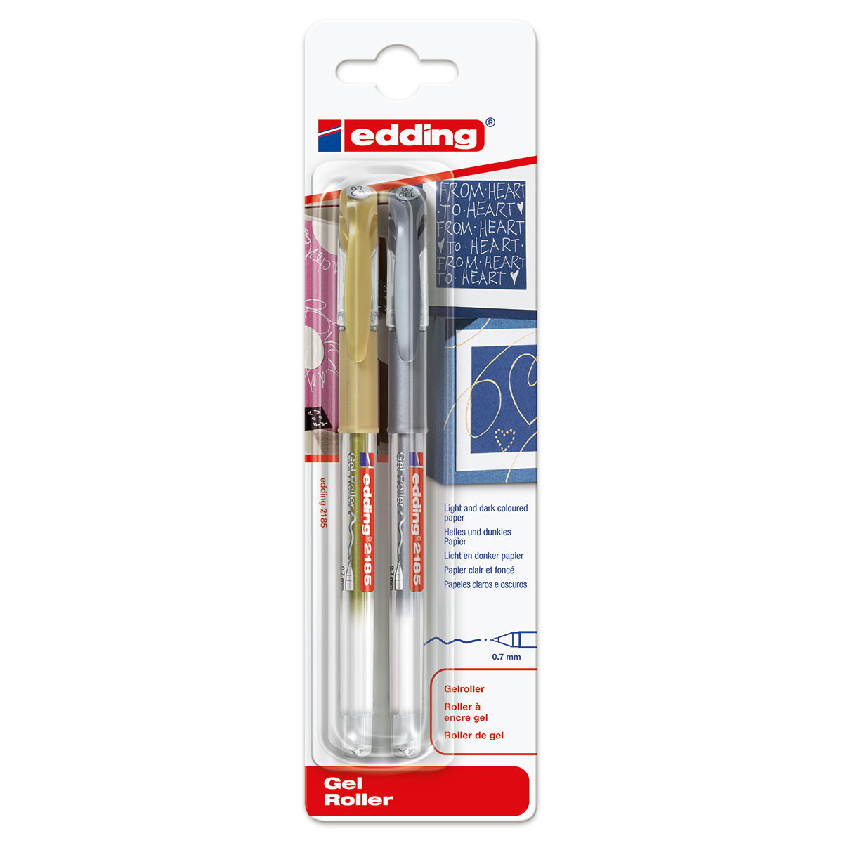 edding 2185 Gelroller Strichbreite 0,7mm 2 St. gold & silber edding 2185 Gelroller Strichbreite 0,7mm 2 St. gold & silber