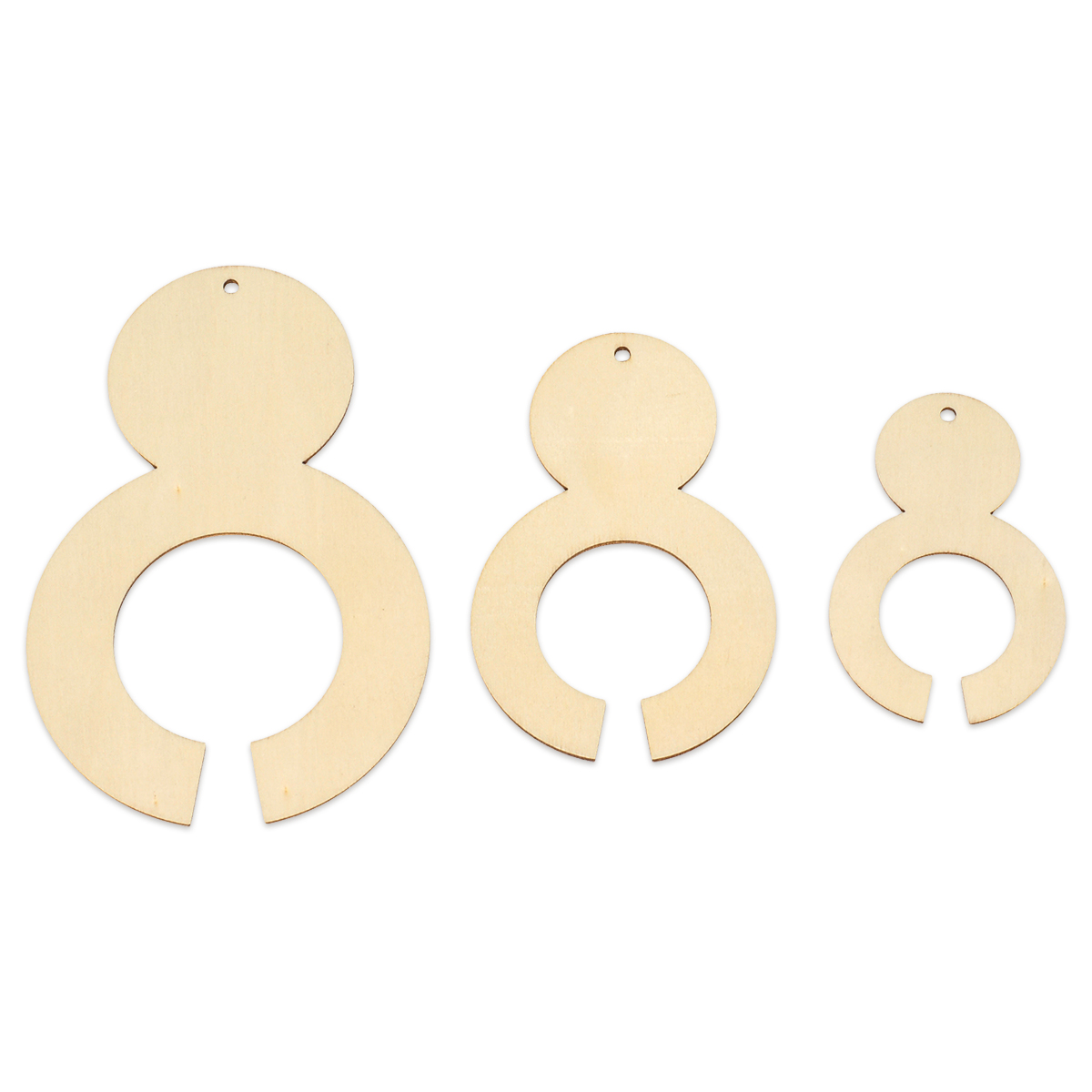 Holzanhänger Set für Pompons 2mm 12 St.