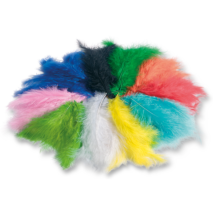 Flauschfedern ca. 10-20cm 100g bunt