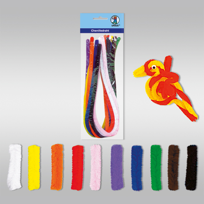 Chenilledraht 8mm 50cm 10 St./Farben