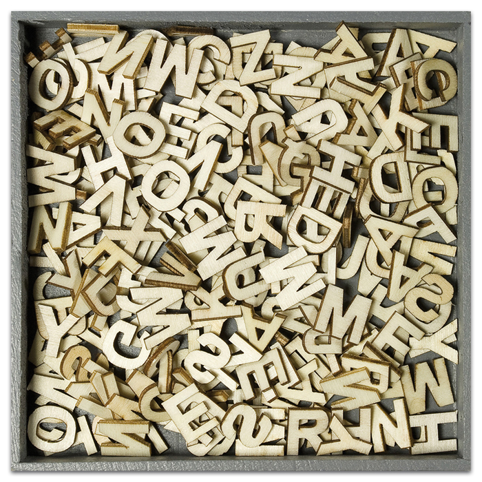52821099xfR4VkTwWtf2s Mini-Holzornamente Buchstaben 190 St. natur