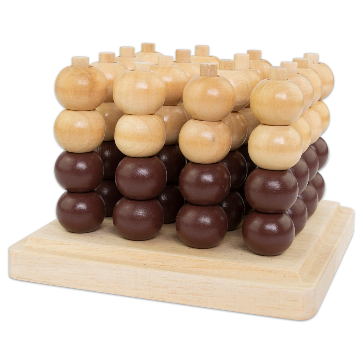 Spiel - TicTacToe 3D Holz 64 Steine