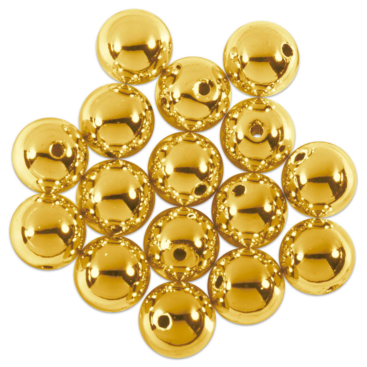 Metallicperlen glänzend 8mm 15 St. goldfarben