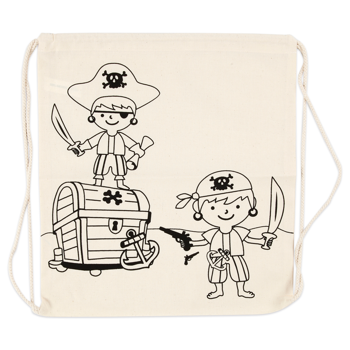 Rucksackbeutel Piraten 37x41cm hellnatur