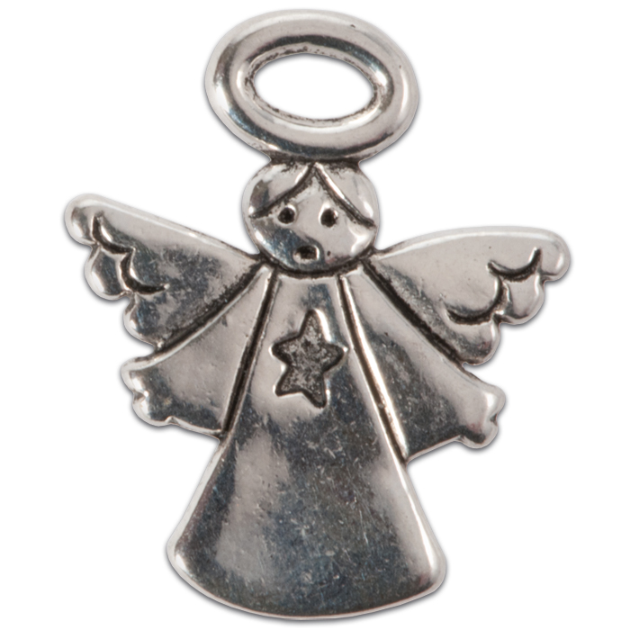 Metallanhänger Engel 30x25mm altplatinfarben