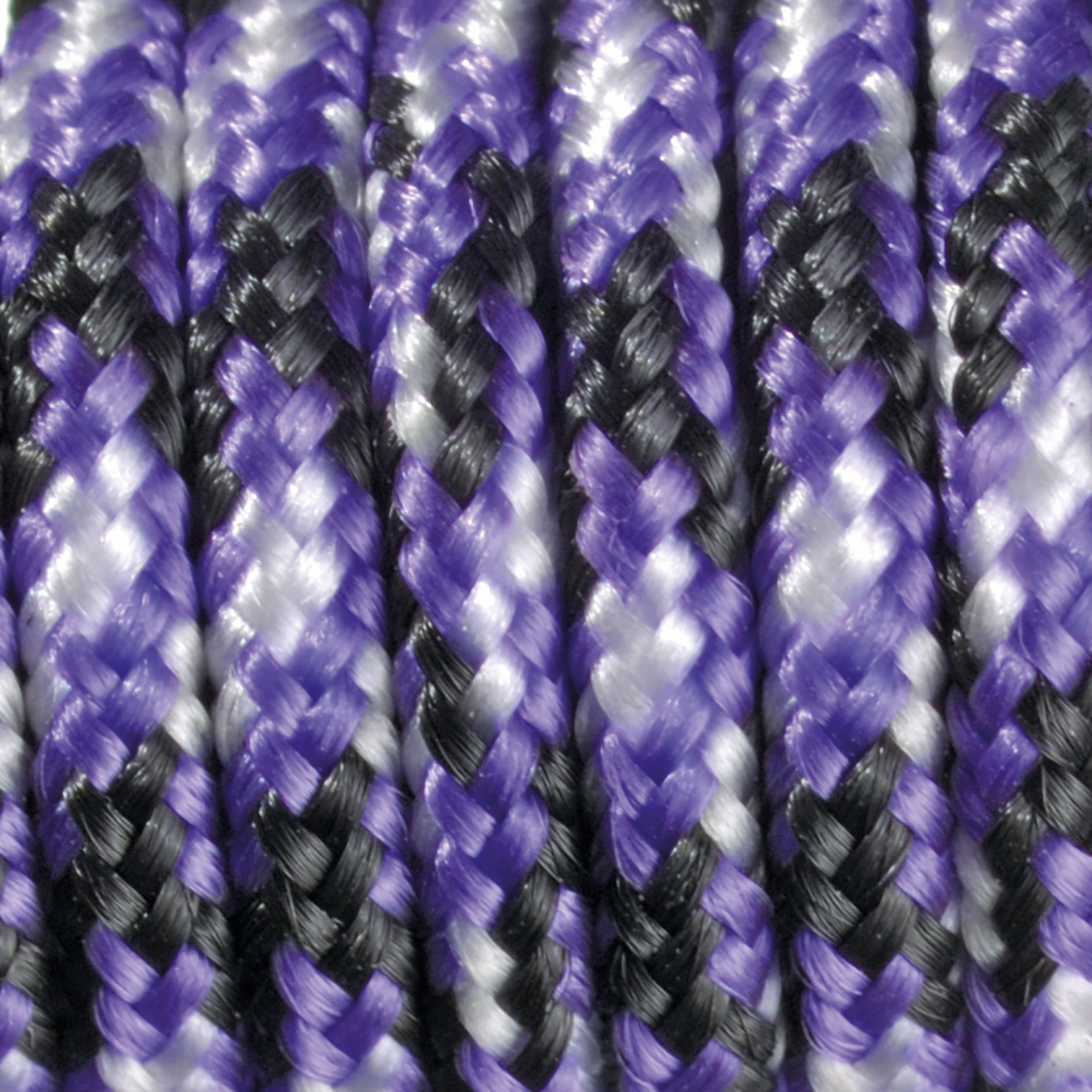 Paracord-Garn colour mix rund 2mm 50m schwarz/lila/weiß