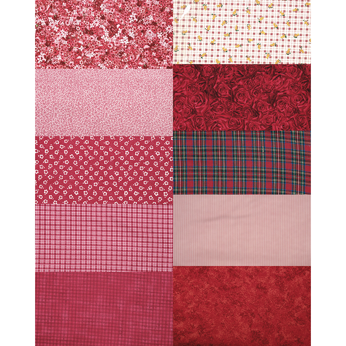 52198506Z8K2us5S7Wi1X Patchwork-Set 10 Zuschnitte à 45x55cm rot