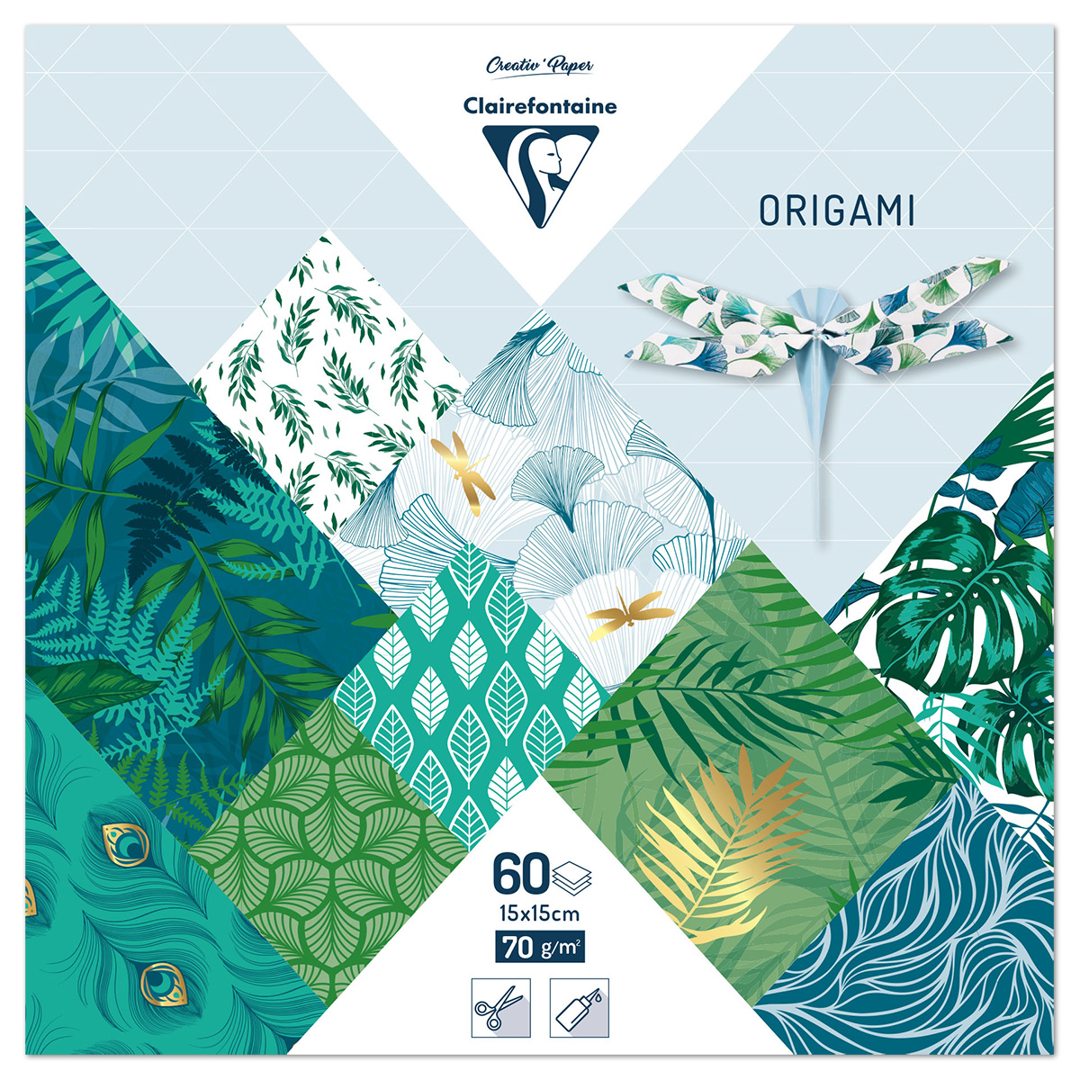 Origami-Papier 15x15cm 60 Bl. Floraler Chic
