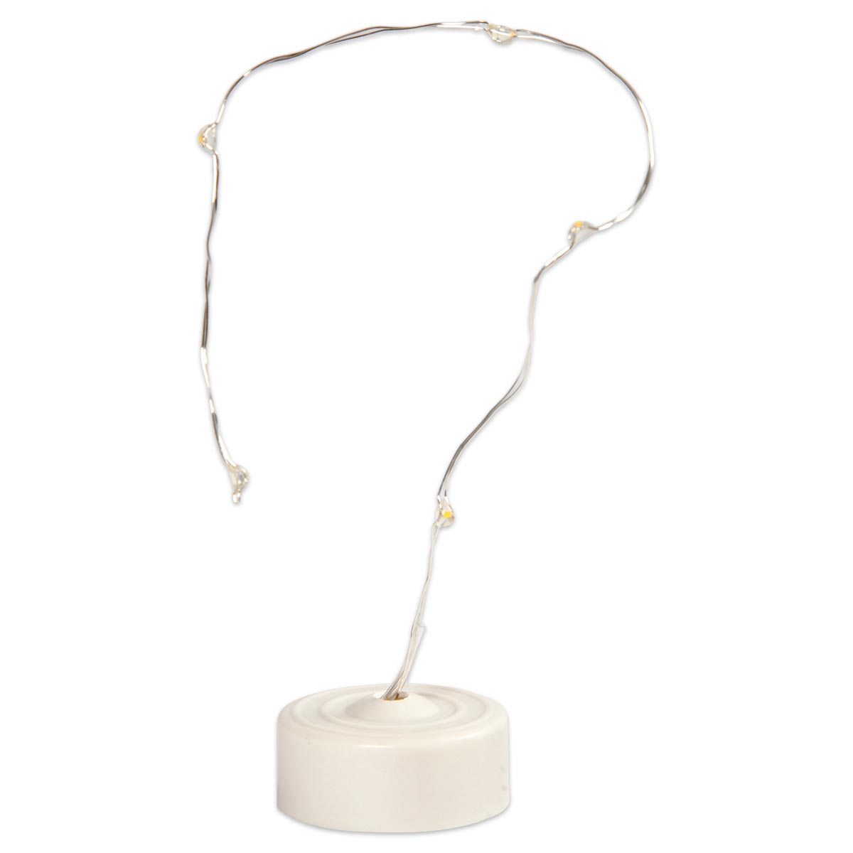 LED-Mini-Lichterkette 6 Lämpchen mit Batteriedose silber