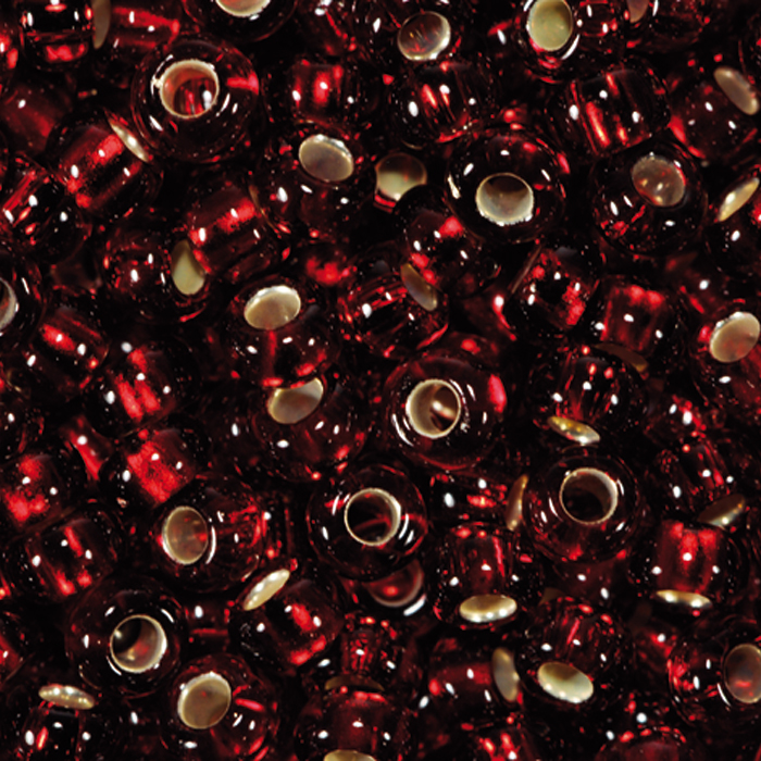 Rocailles transparent 2,6mm 500g dunkelrot